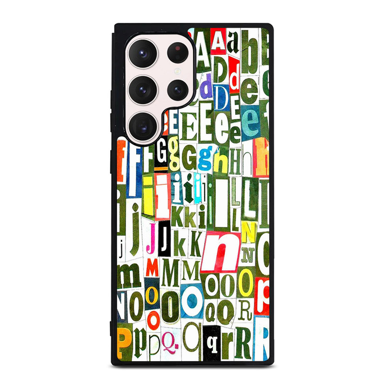 RETRO ALPHABET GREEN COLLAGE Samsung Galaxy S23 Ultra Case Cover