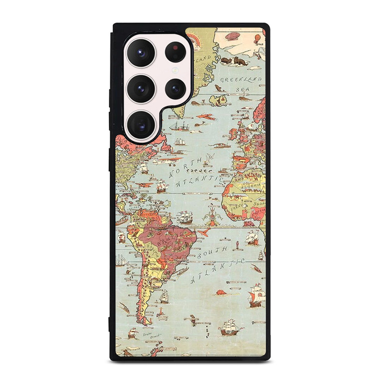 VINTAGE MAP Samsung Galaxy S23 Ultra Case Cover