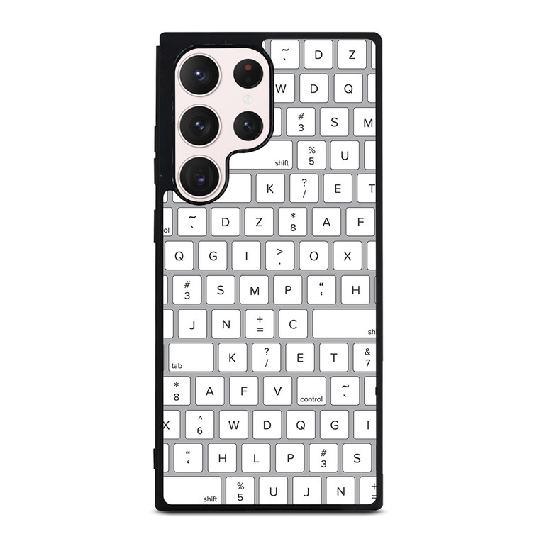 WHITE KEYBOARD PATTERN Samsung Galaxy S23 Ultra Case Cover