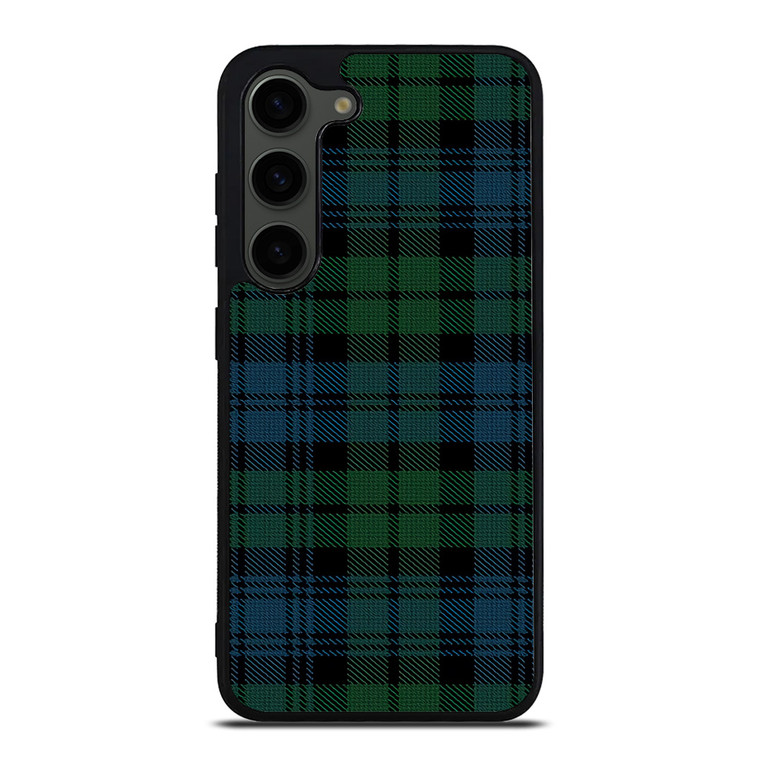 GREEN BLUE TARTAN PATTERN Samsung Galaxy S23 Plus Case Cover