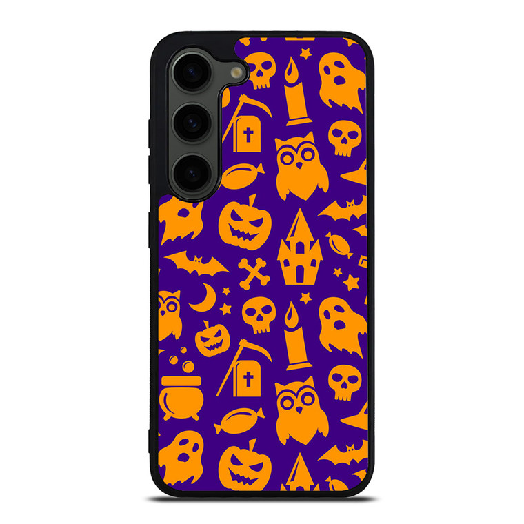 HAPPY HALLOWEEN PURPLE PATTERN Samsung Galaxy S23 Plus Case Cover
