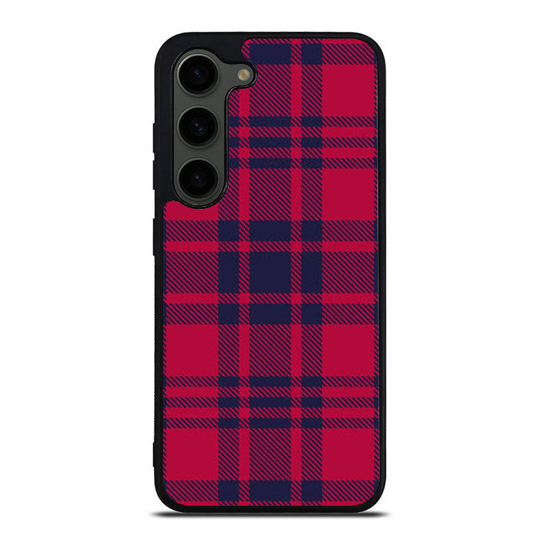 RED BLUE TARTAN PLAID PATTERN Samsung Galaxy S23 Plus Case Cover