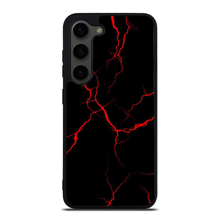 RED NEON LIGHTNING PATTERN Samsung Galaxy S23 Plus Case Cover