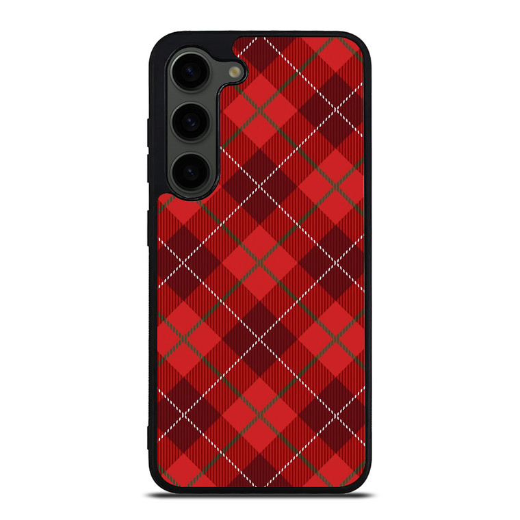 RED TARTAN CROSS PATTERN Samsung Galaxy S23 Plus Case Cover