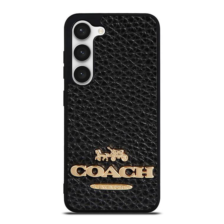 COACH NEW YORK BLACK LEATHER 2 Samsung Galaxy S23 Case Cover