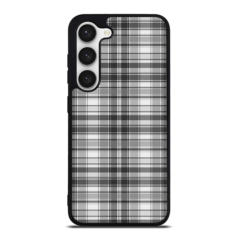 GREY CHECK FABRIC TEXTURES Samsung Galaxy S23 Case Cover