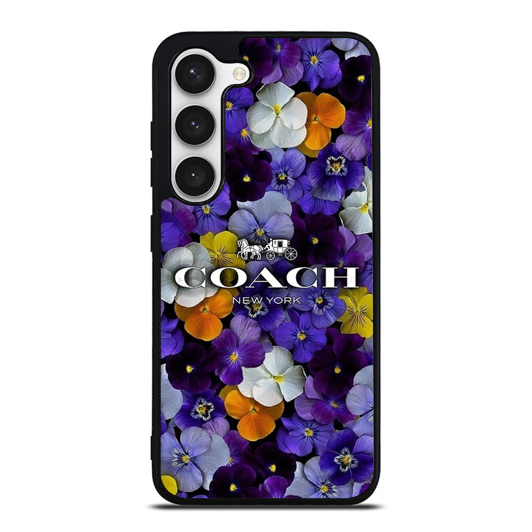 PURPLE FLOWERS COACH NEW YORK Samsung Galaxy S23 Case Cover