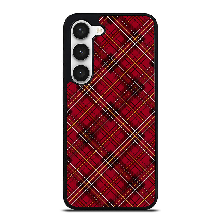 RED TARTAN CROSS PLAID Samsung Galaxy S23 Case Cover