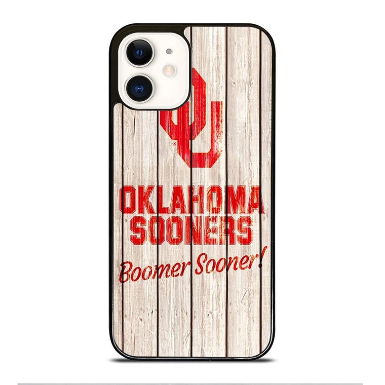OKLAHOMA SOONERS WOODEN LOGO iPhone 12 Case Cover