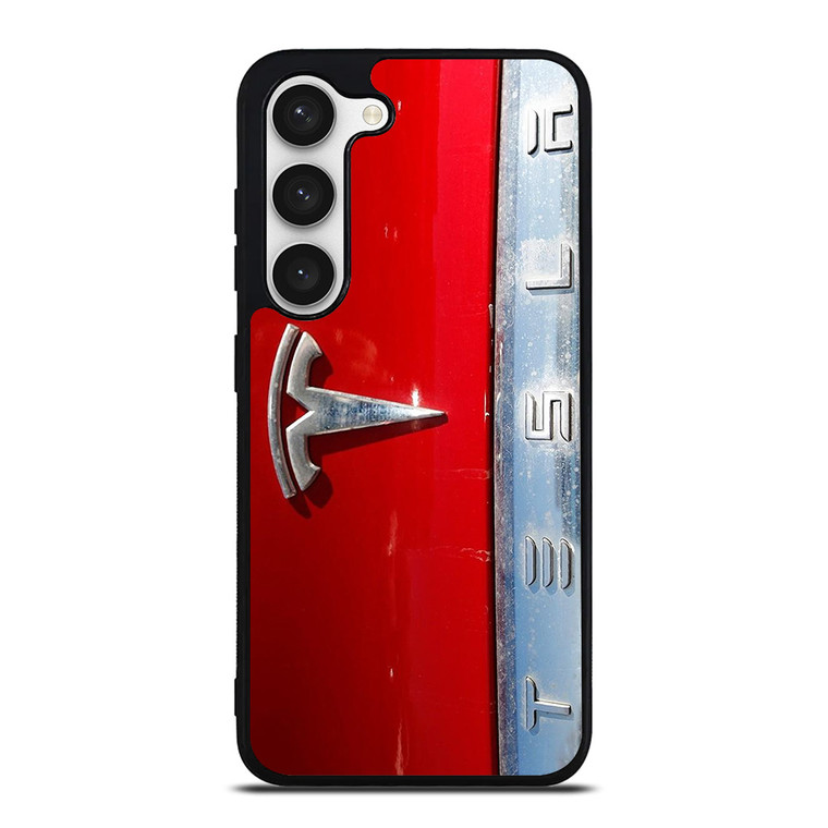 TESLA METAL EMBLEM Samsung Galaxy S23 Case Cover