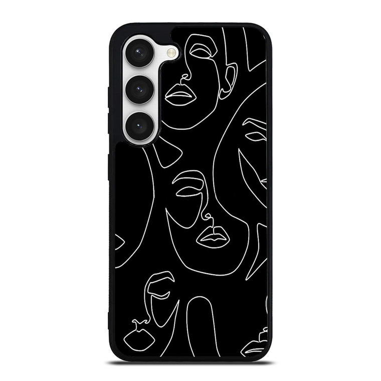 WOMAN FACE SKETCH PATTERN Samsung Galaxy S23 Case Cover