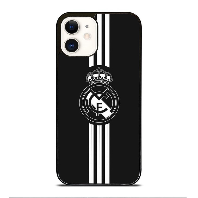 REAL MADRID FC BLACK LOGO iPhone 12 Case Cover REAL MADRID FC BLACK LOGO iPhone 12 Case Cover