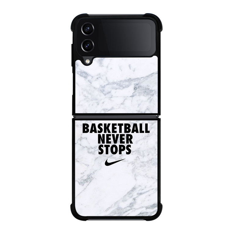 BASKETBALL NEVER STOPS MARBLE Samsung Galaxy Z Flip 4 Case Cover