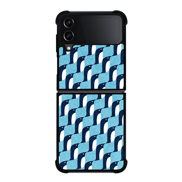 BLUE PENGUINS PATTERN Samsung Galaxy Z Flip 4 Case Cover