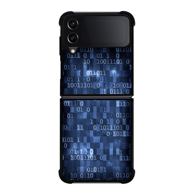 BLUE STYLISH BINARY CODE Samsung Galaxy Z Flip 4 Case Cover