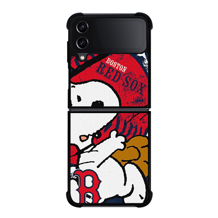 BOSTON RED SOX BASEBALL SNOOPY Samsung Galaxy Z Flip 4 Case Cover