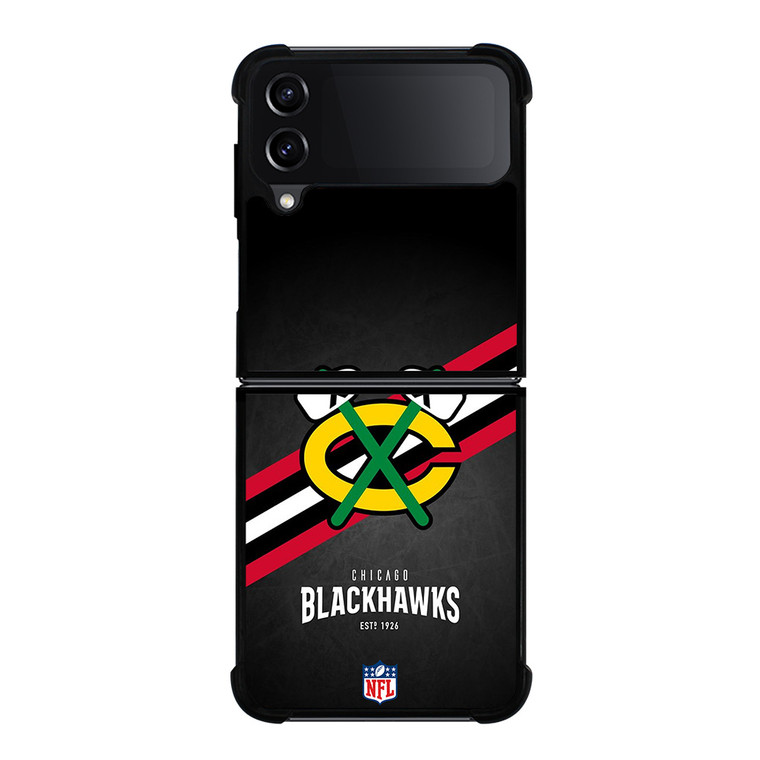 CHICAGO BLACKHAWKS NFL SYMBOL Samsung Galaxy Z Flip 4 Case Cover CHICAGO BLACKHAWKS NFL SYMBOL Samsung Galaxy Z Flip 4 Case Cover