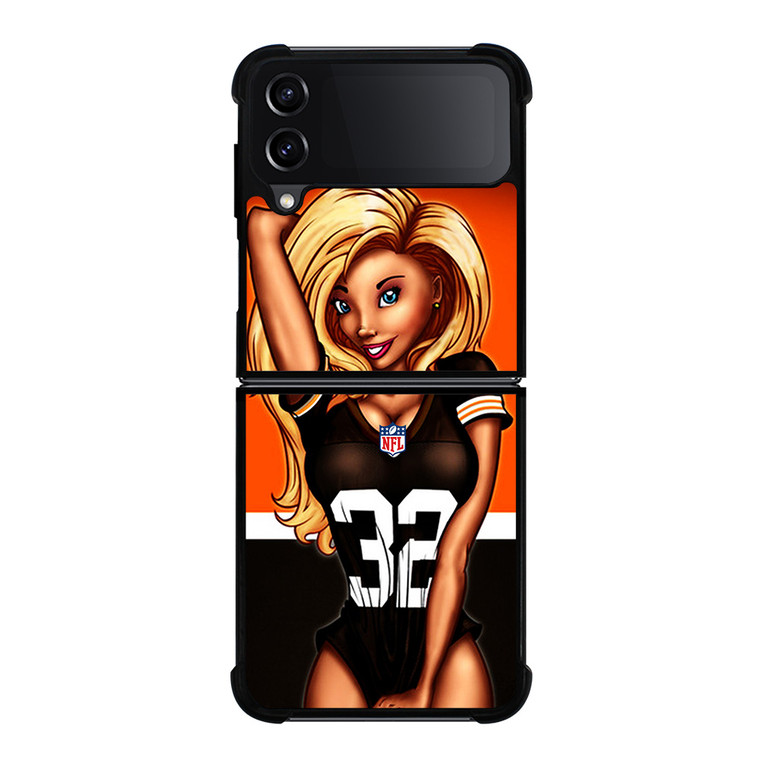 CLEVELAND BROWNS NFL CARTOON GIRL Samsung Galaxy Z Flip 4 Case Cover