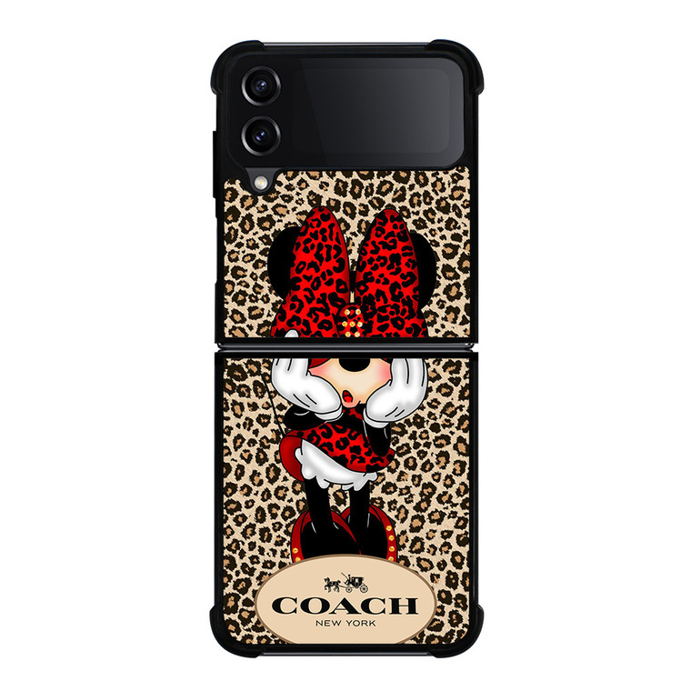 COACH MINNIE MOUSE LEOPARD Samsung Galaxy Z Flip 4 Case Cover