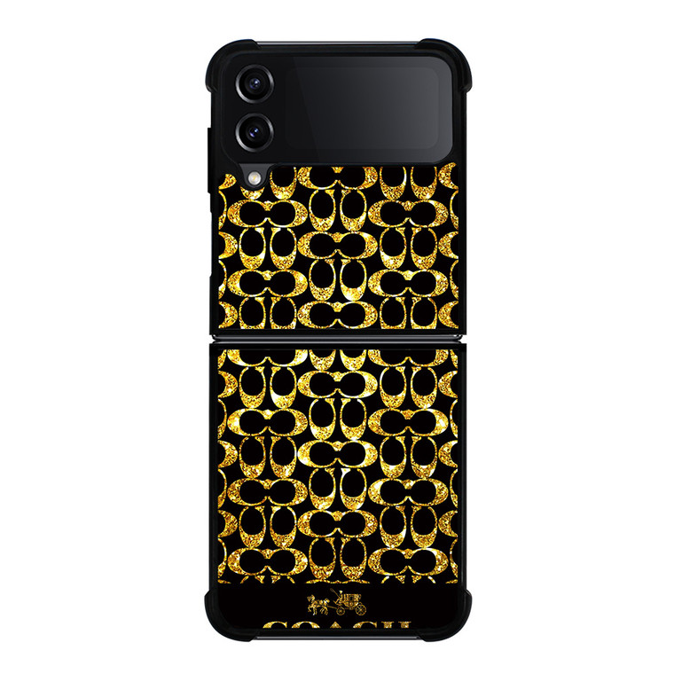 COACH NEW YORK GOLD Samsung Galaxy Z Flip 4 Case Cover
