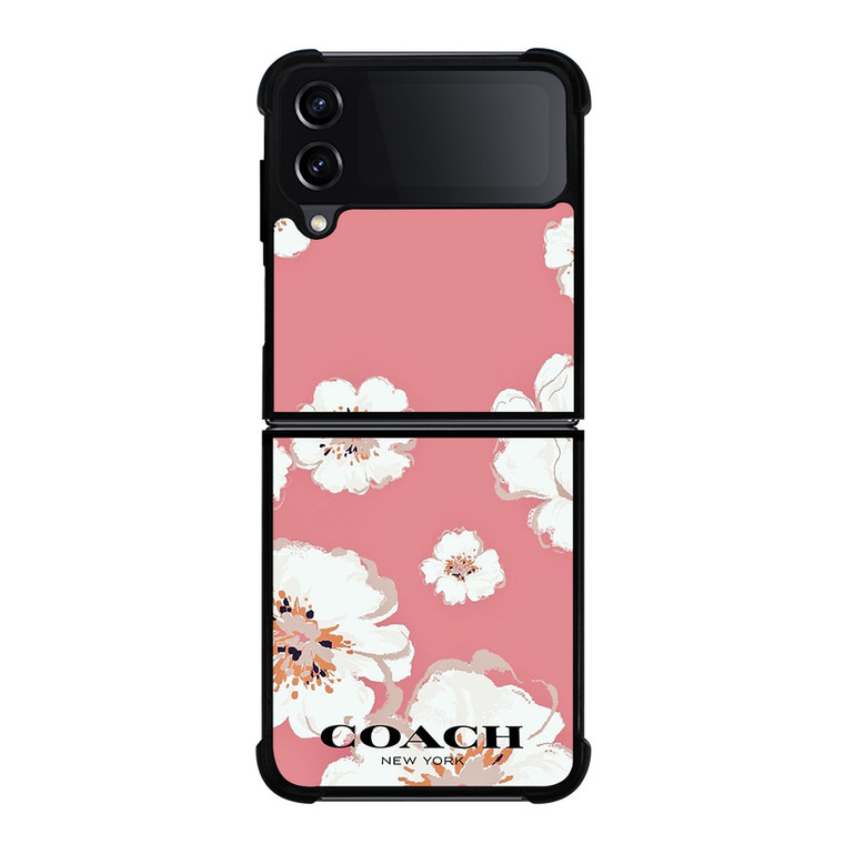 COACH NEW YORK PINK FLOWER Samsung Galaxy Z Flip 4 Case Cover