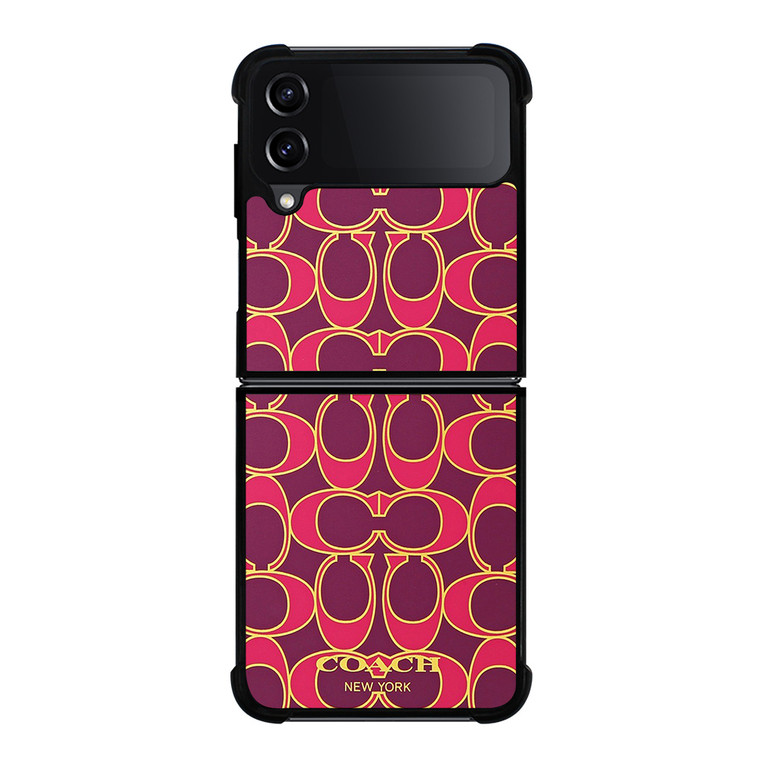 COACH NEW YORK PINK GOLD Samsung Galaxy Z Flip 4 Case Cover