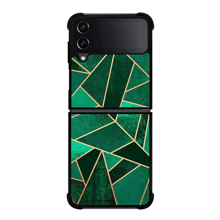 EMERALD AND COPPER GEOMETRIC PATTERN Samsung Galaxy Z Flip 4 Case Cover