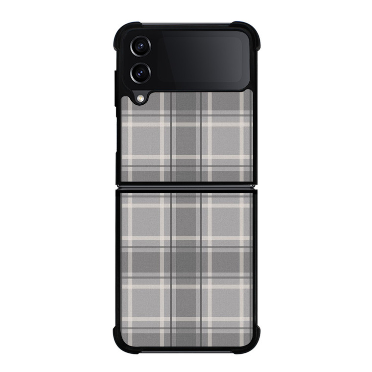 GREY TARTAN PLAID PATTERN Samsung Galaxy Z Flip 4 Case Cover