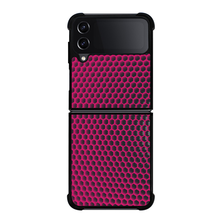 HEXAGONAL BLACK PURPLE PATTERN Samsung Galaxy Z Flip 4 Case Cover