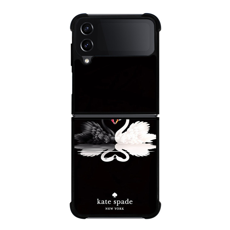 KATE SPADE BLACK WHITE SWAN Samsung Galaxy Z Flip 4 Case Cover