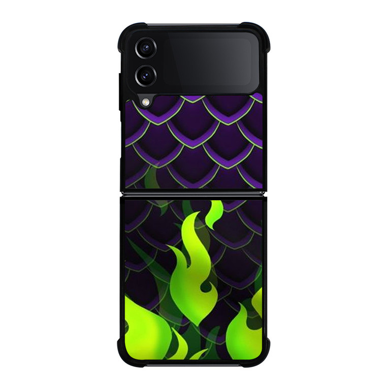 MALEFICENT GREEN FLAMES PATTERN Samsung Galaxy Z Flip 4 Case Cover
