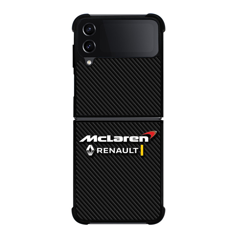 MCLAREN RENAULT LOGO CARBON. Samsung Galaxy Z Flip 4 Case Cover