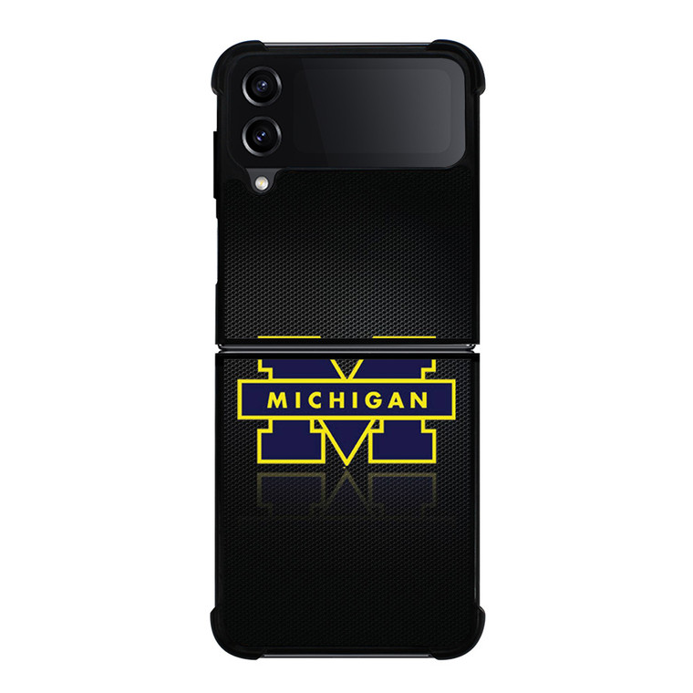 MICHIGAN WOLVERINES METAL LOGO Samsung Galaxy Z Flip 4 Case Cover