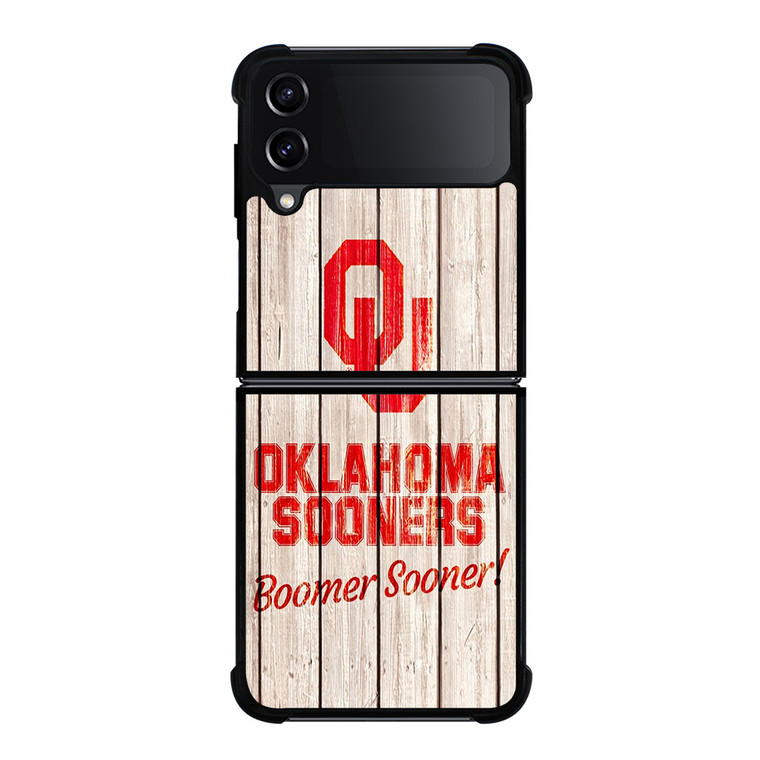 OKLAHOMA SOONERS WOODEN LOGO Samsung Galaxy Z Flip 4 Case Cover