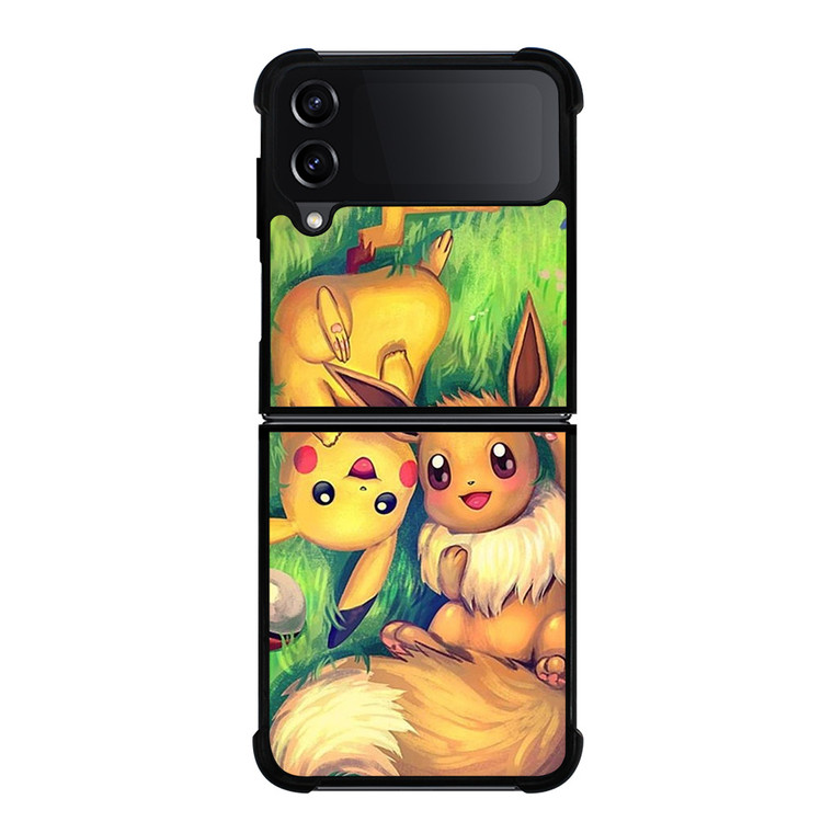 POKEMON EEVEE AND PIKACHU Samsung Galaxy Z Flip 4 Case Cover POKEMON EEVEE AND PIKACHU Samsung Galaxy Z Flip 4 Case Cover