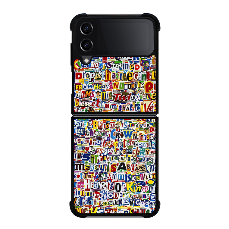 RETRO ALPHABET COLLAGE Samsung Galaxy Z Flip 4 Case Cover
