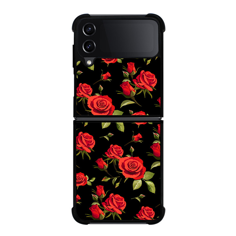 SEAMLESS RED ROSE PATTERN Samsung Galaxy Z Flip 4 Case Cover