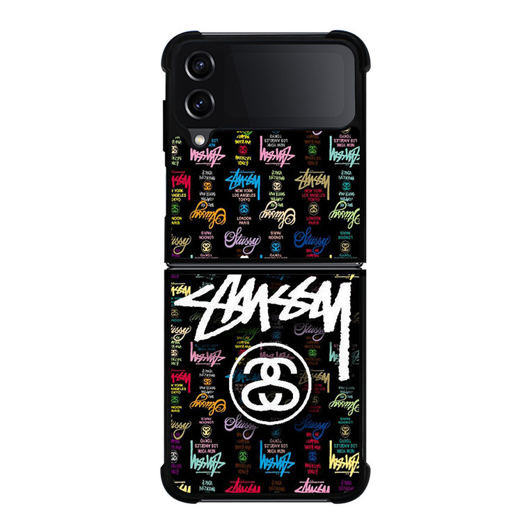 STUSSY COLLAGE LOGO Samsung Galaxy Z Flip 4 Case Cover