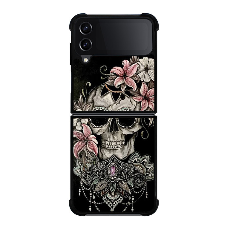 SUGAR SKULL FLOWER Samsung Galaxy Z Flip 4 Case Cover