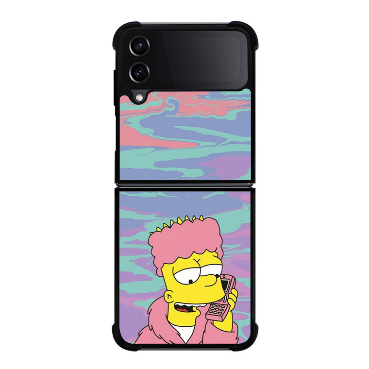 TIE DYE PATTERN BART SIMPSON Samsung Galaxy Z Flip 4 Case Cover