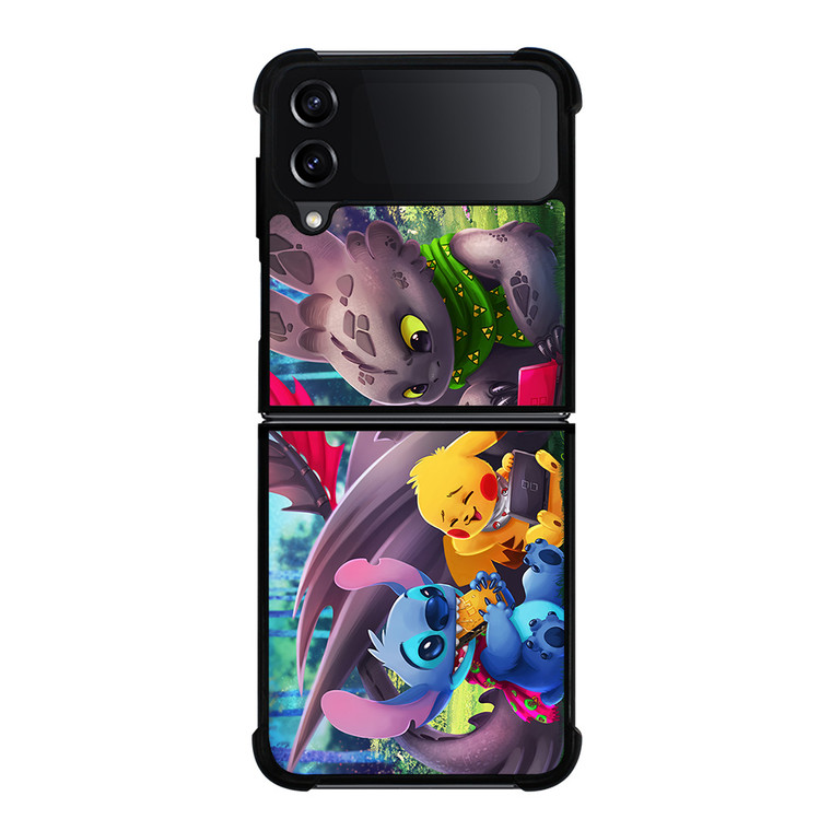 TOOTHLESS STITCH PIKACHU Samsung Galaxy Z Flip 4 Case Cover TOOTHLESS STITCH PIKACHU Samsung Galaxy Z Flip 4 Case Cover