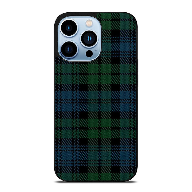 GREEN BLUE TARTAN PATTERN iPhone 13 Pro Max Case Cover