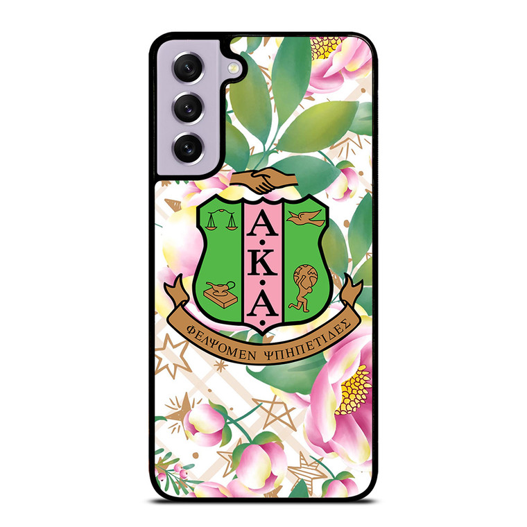 AKA PINK AND GREEN FLOWER LOGO Samsung Galaxy S21 FE Case Cover