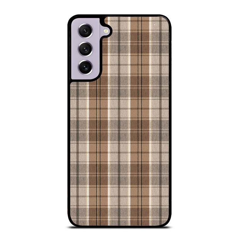 BROWN PLAID PATTERN Samsung Galaxy S21 FE Case Cover