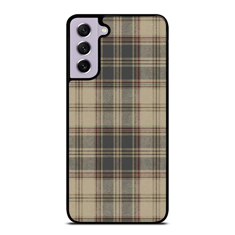 BROWN TARTAN PLAID PATTERN Samsung Galaxy S21 FE Case Cover