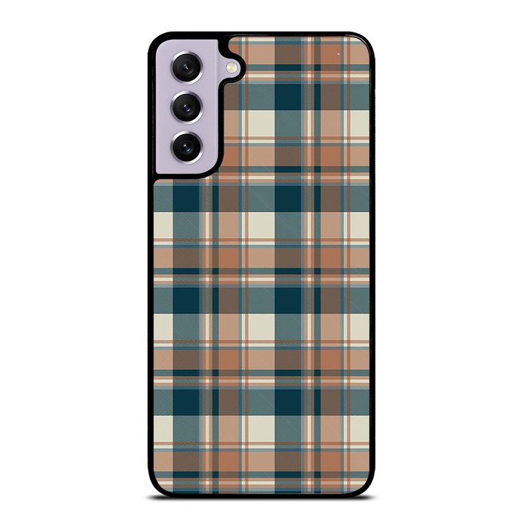 CHECK CLASSIC DARK PLAID FABRIC TEXTURES Samsung Galaxy S21 FE Case Cover