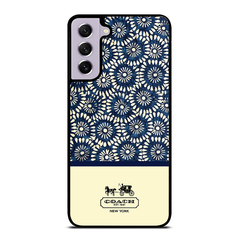 COACH NEW YORK BLUE FLORAL BATIK Samsung Galaxy S21 FE Case Cover