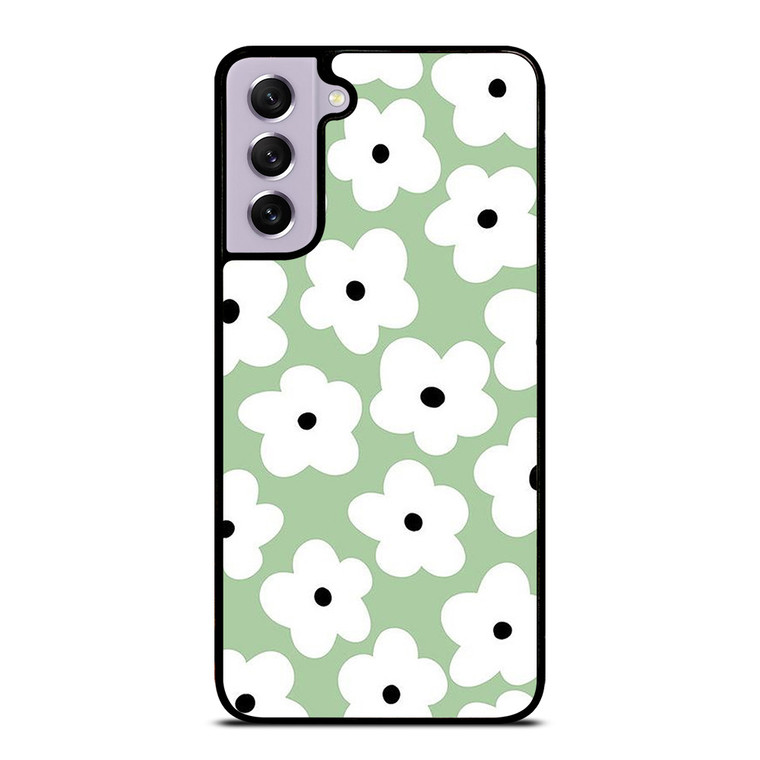GREEN RETRO FLORAL PATTERN Samsung Galaxy S21 FE Case Cover
