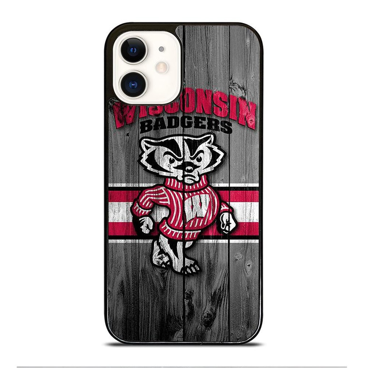 WISCONSIN BADGER WOODEN LOGO iPhone 12 Case Cover