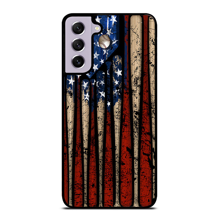 USA FLAG AMERICAN BASEBALL Samsung Galaxy S21 FE Case Cover